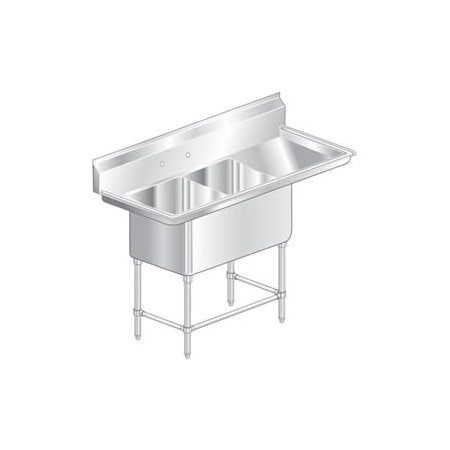 Aero Aero Manufacturing Company Two Bowl Aerospec SS NSF Sink w/ 36W Right Drainboard 2F2-2116-36R